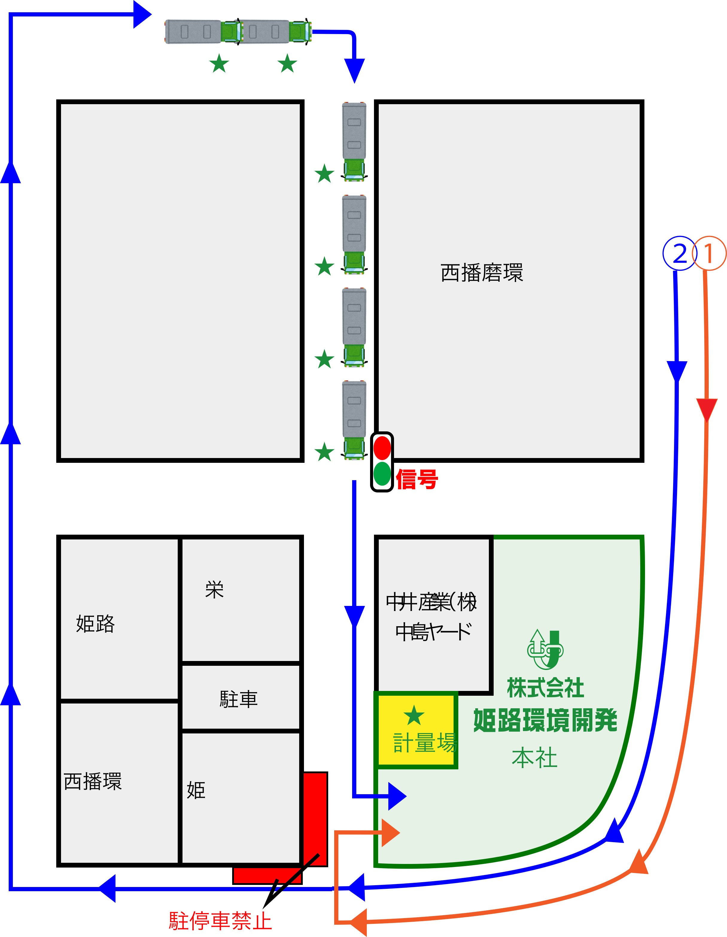 本社ガラプラント計量場のMAP